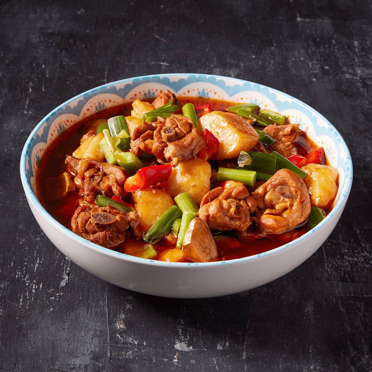 rice with spicy chicken potato 大盘鸡饭